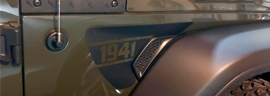 Side Fender Vent 1941 Decals, Precut Black PVC Sticker For Jeep Wrangler JL / Gl