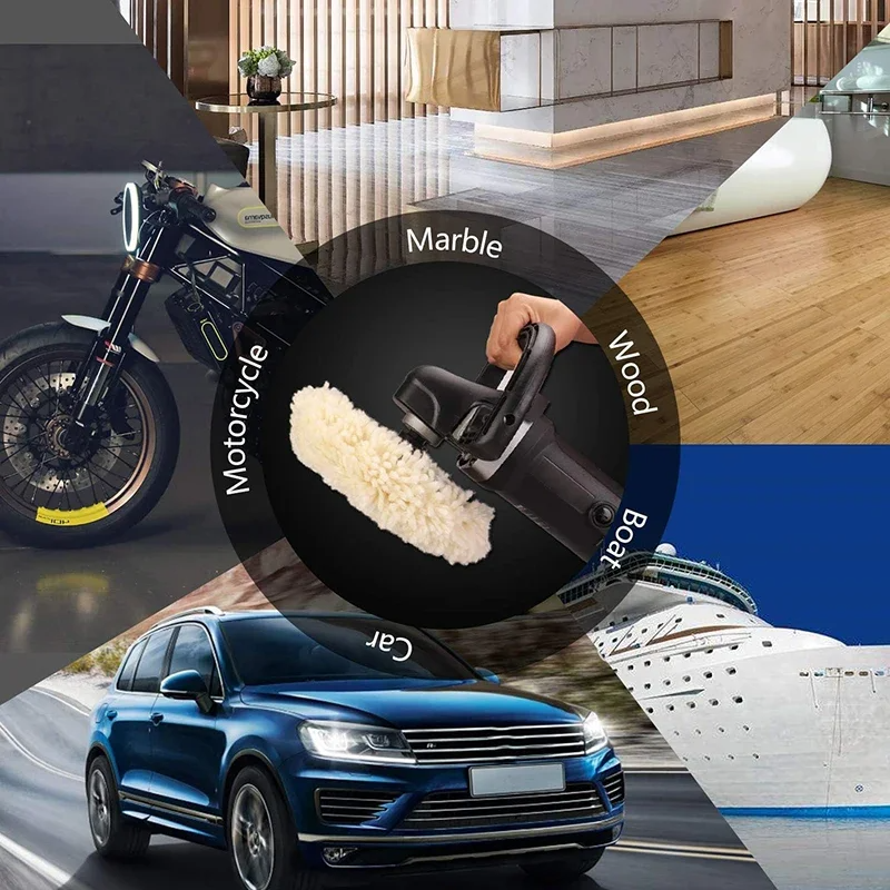 Thumbnail: 6/7/8in Wool Polishing Pads 100% Natural Wool Buffing Pad for Compound Cutting P