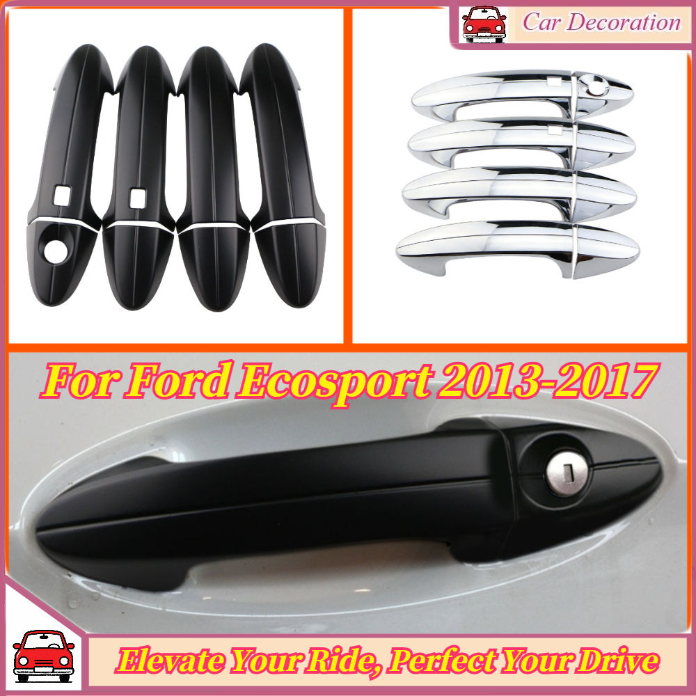 4Pcs ABS Chrome Door Handle Cover Trim for Ford Ecosport 2013-2017 Car Exterior