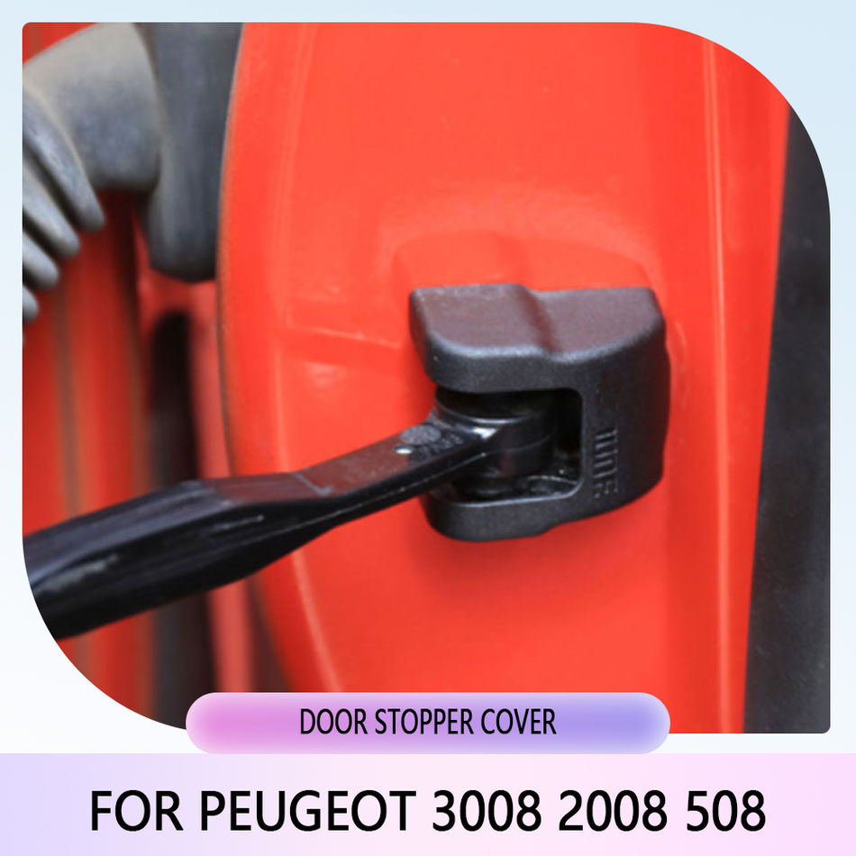 Thumbnail: Doofoto 4x Car Door Limiting Stopper Cover For Peugeot 3008 2008 508 Protective