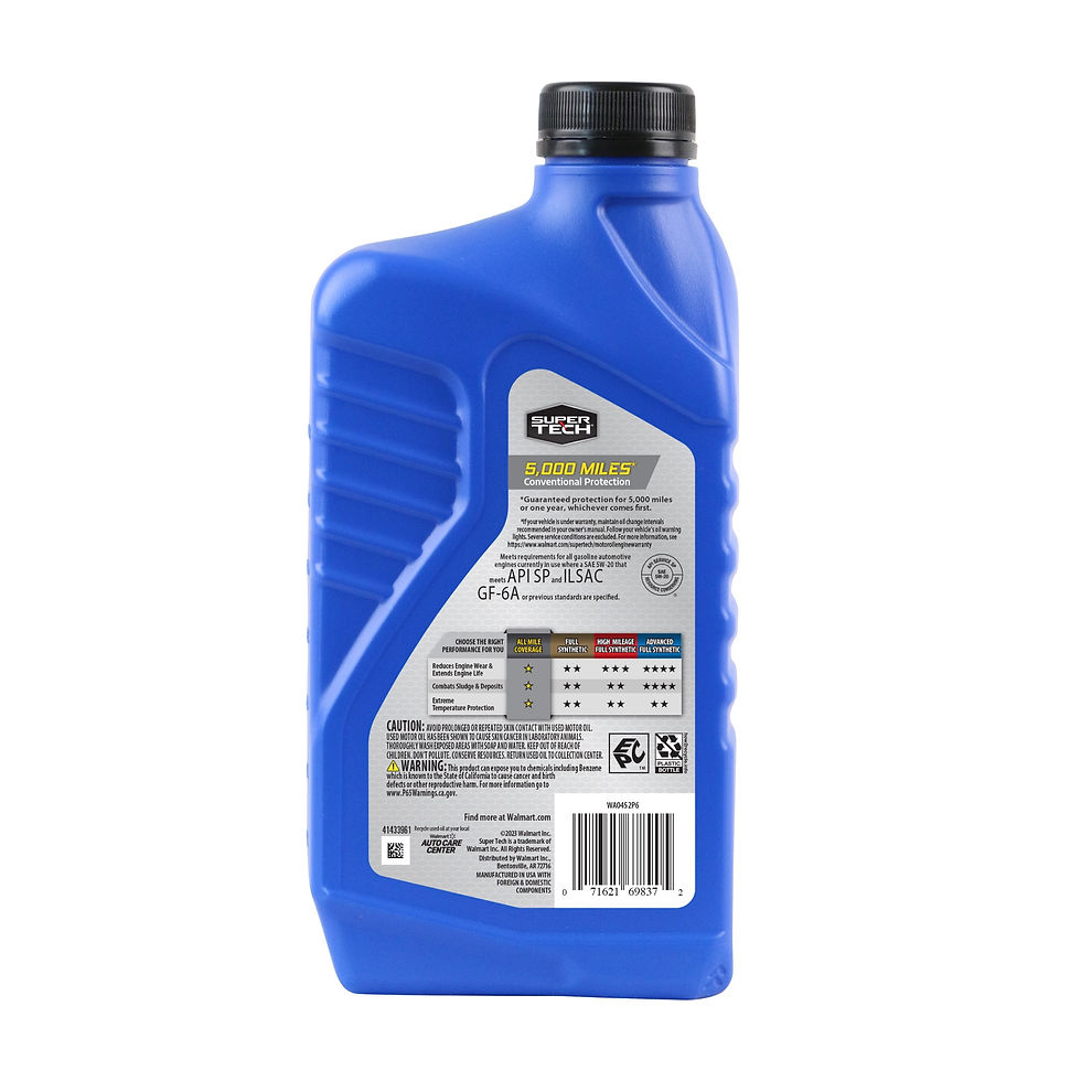 Thumbnail: Super Tech All Mileage Synthetic Blend Motor Oil SAE 5W-20 1 Quart