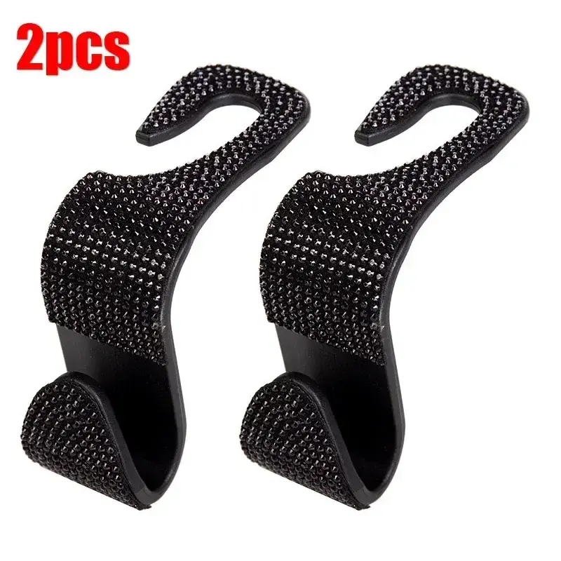 Thumbnail: 2PCs Car Seat Back Hooks Bling Diamond Hanger Backseat Auto Back Universal Headr