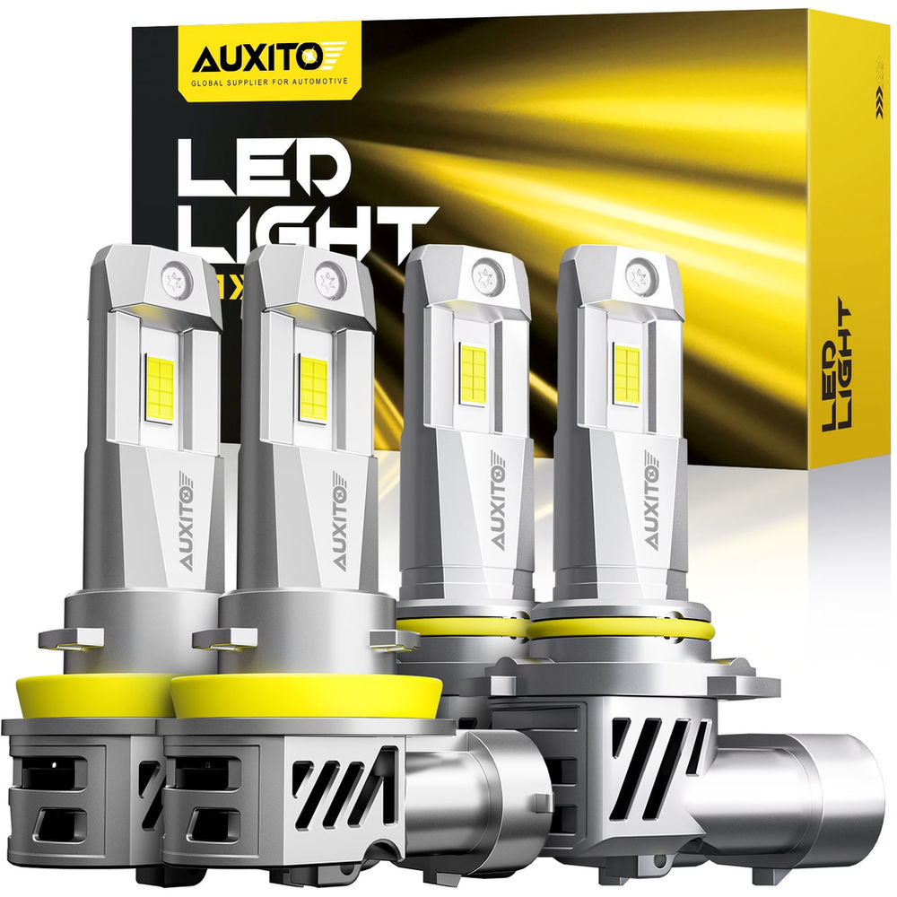 AUXITO Upgraded 9005 H11 Led Headlights Bulb,18000LM 600% Brighter,6500K Co..