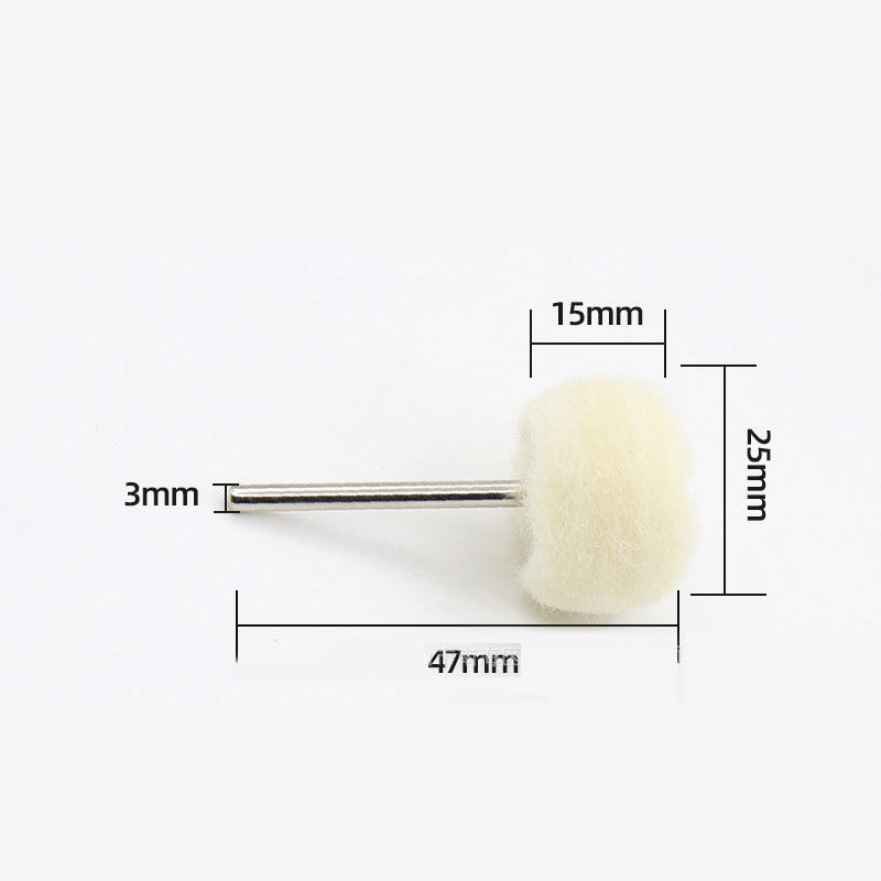 Thumbnail: 3mm Mini Wool Fiber Grinding Sanding Head Abrasive Disc Felt Shank Buffing Wheel