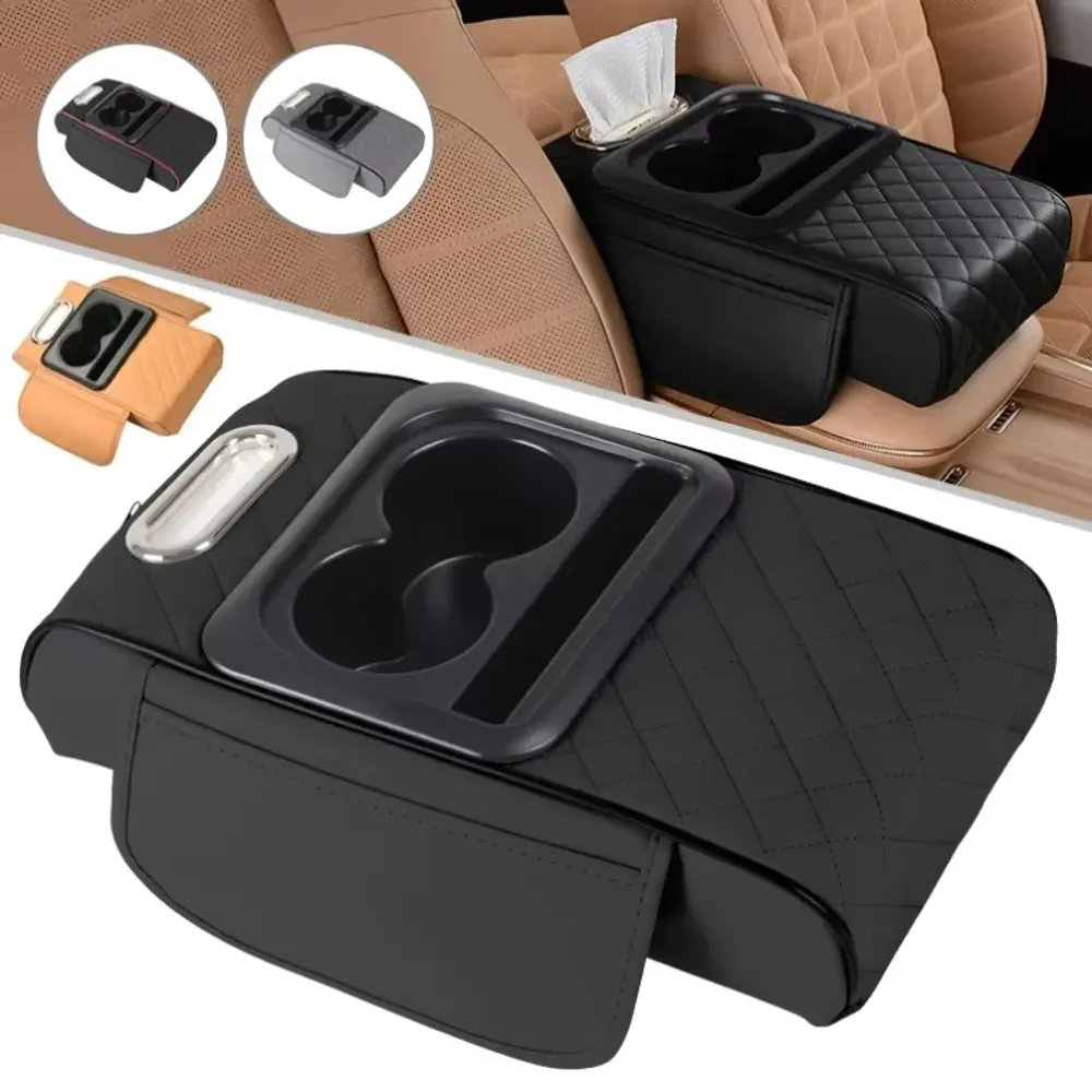 Car Armrest Storage Box, Car Center Console Organizer, Armrest Heightening Cushi