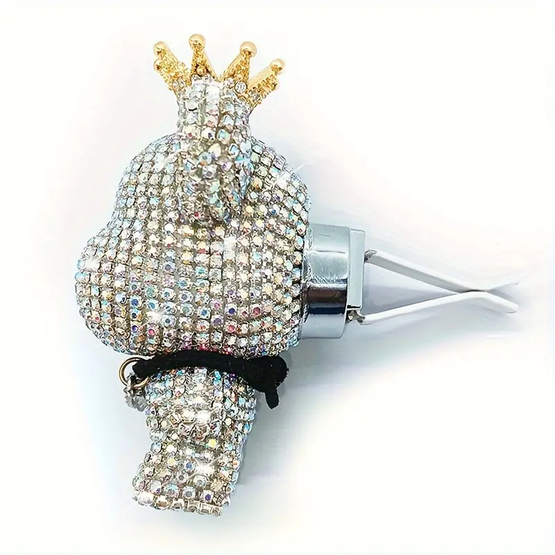Thumbnail: Creative Crown Diamond Cute Bear Car Fragrance Perfume Clip Car Air Outlet Aroma