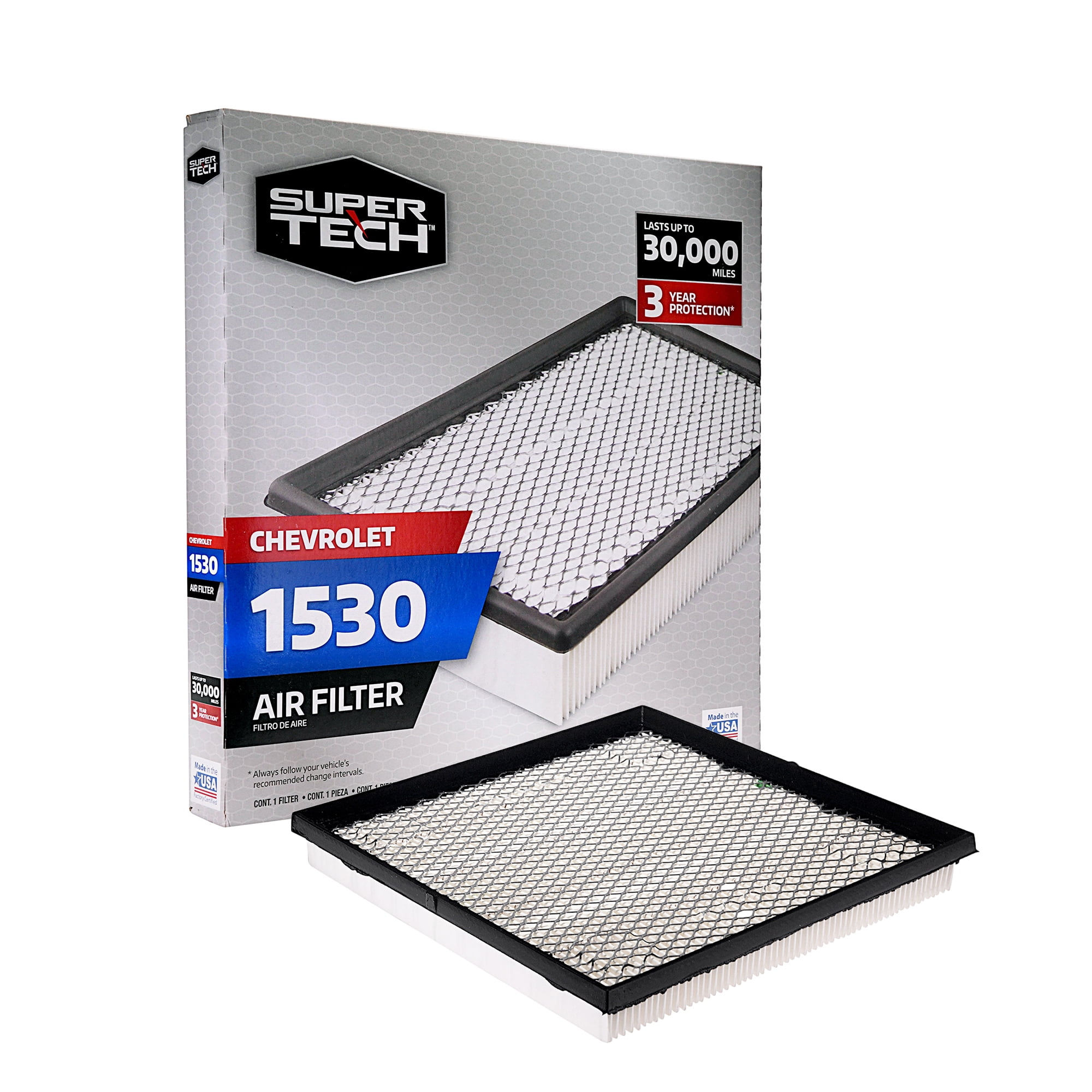 Super Tech 1530 Engine Air Filter, Replacement Filter for GM or Chevrolet F..