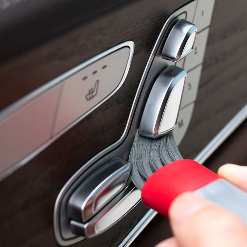 Thumbnail: Car Wash Double Head Brushes Air Vent Cleaning Conditioner Grille Duster Wipe Au