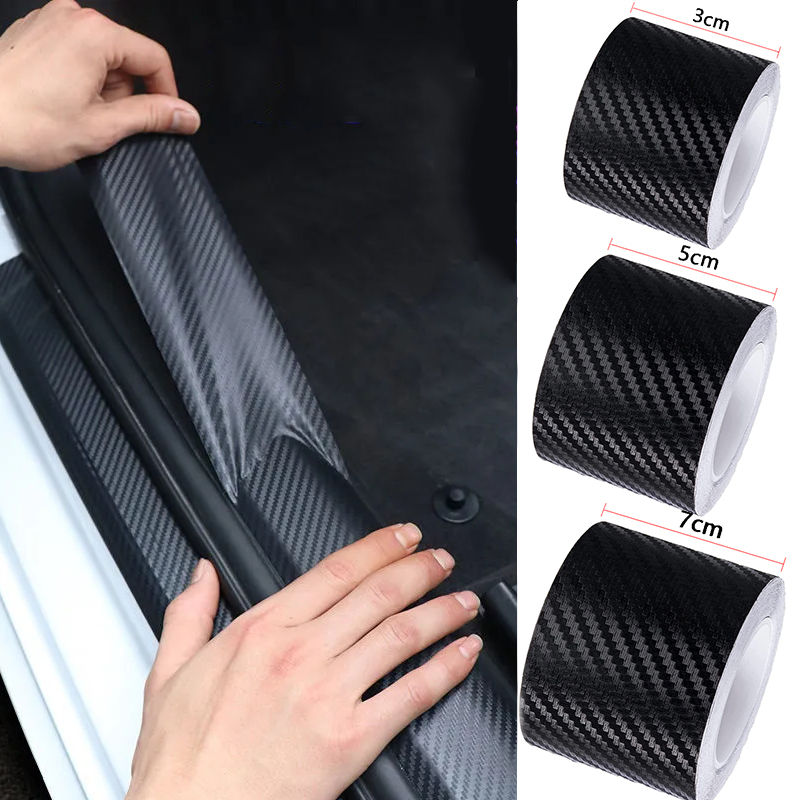 3D Carbon Fiber Car Sticker Carbon Fiber Auto Door Sill Side Mirror Anti Scratch