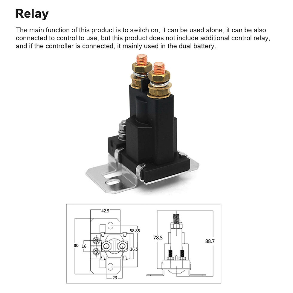 Thumbnail: Dual Battery Start Relay Auto Start Contactor Heavy Current 500A 12V 24VDC Car P