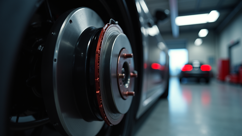 Eye-level view of an upgraded brake system