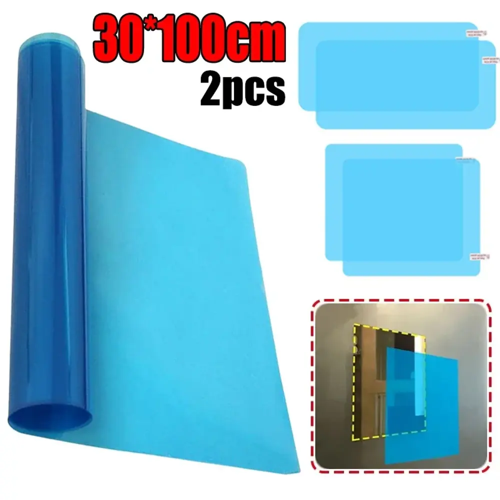 30cmx100cm DIY Size Rain-proof Film Car Rearview Mirror Anti Fog Sticker Bathroo