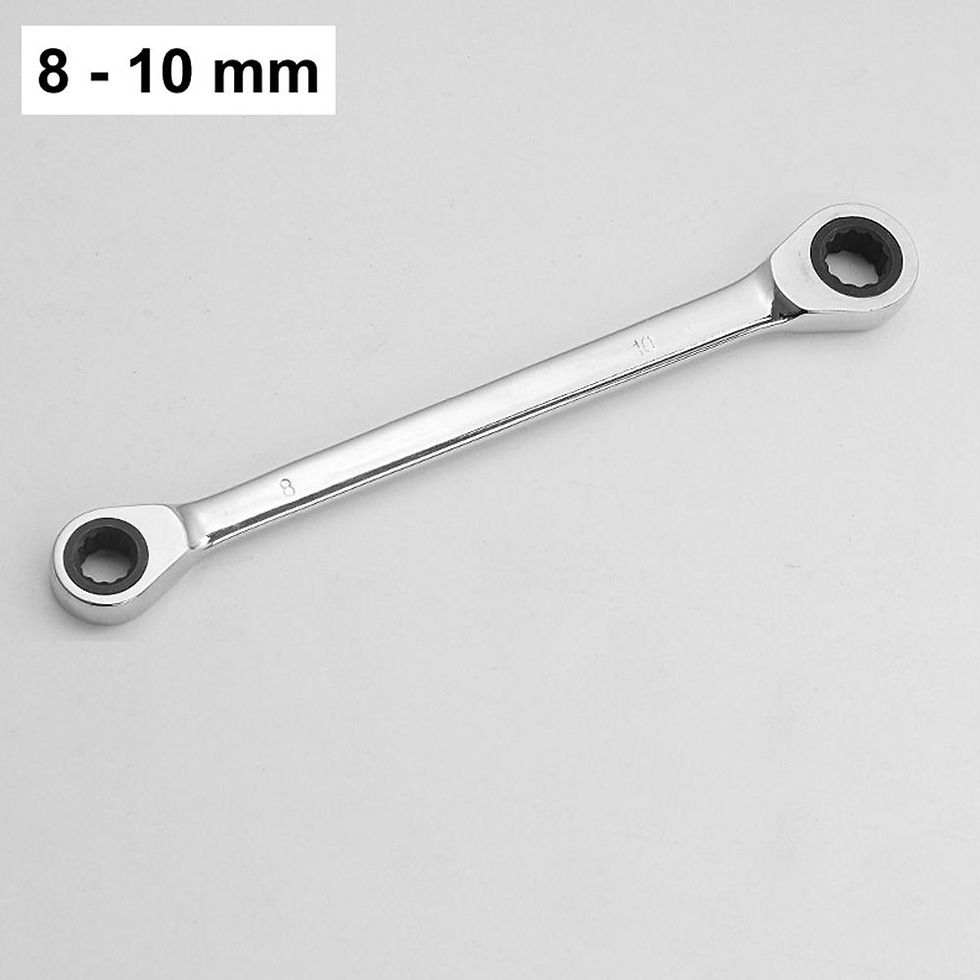 Thumbnail: Metal Chrome Vanadium Steel Ratchet Spanner Set Auto Repair Tools Double Head Ri