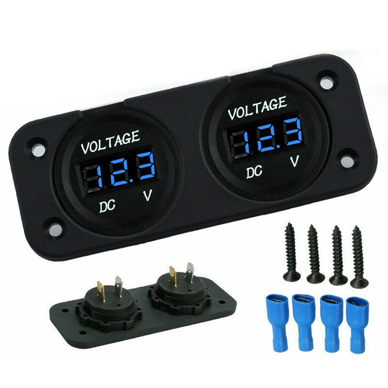DC 12V/24V Digital Voltmeter Waterproof Car Dual Battery LED Digital Volt Meter