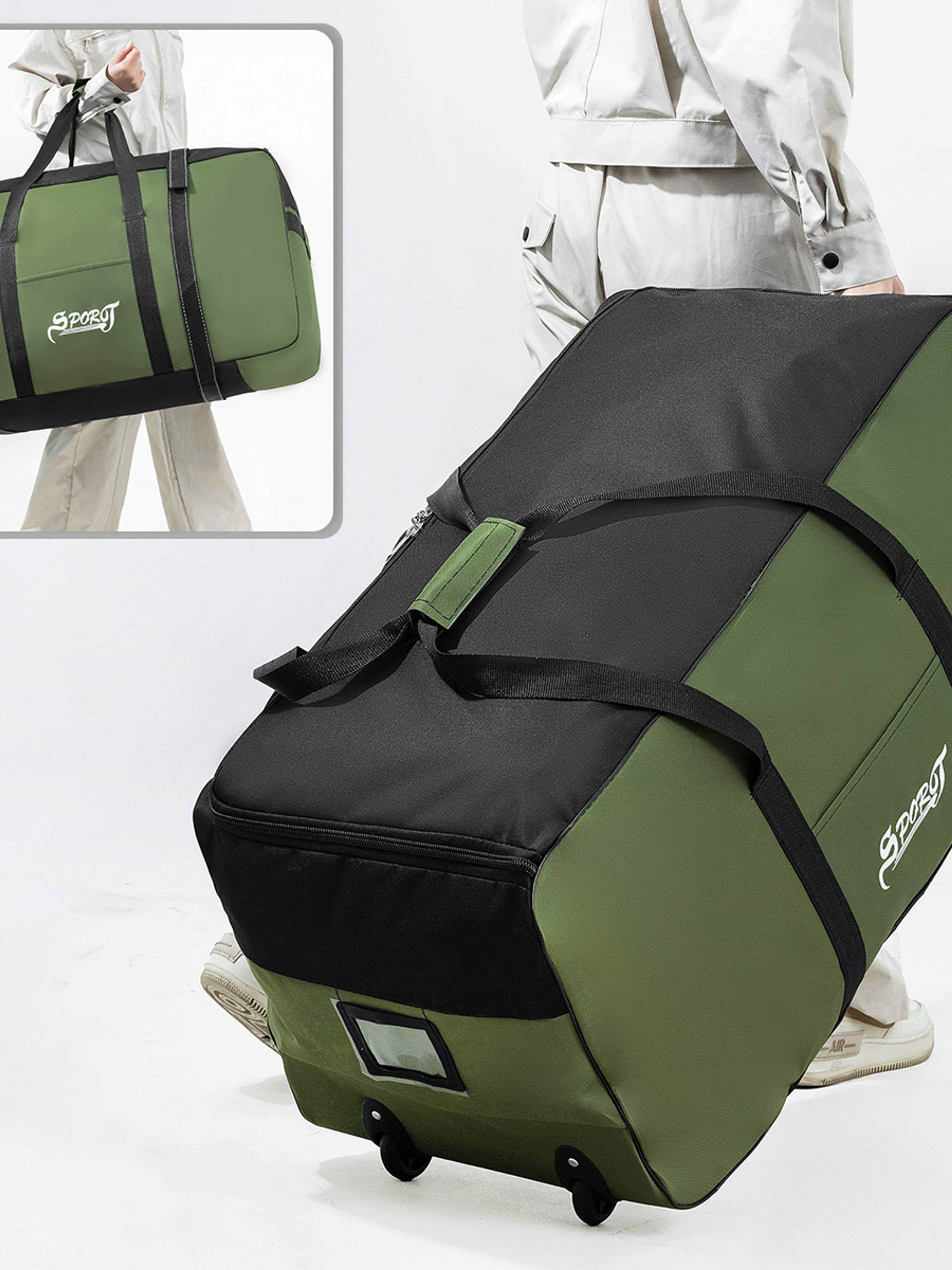 Outdoor Camping Picnic Equipment Storage Box, Tent Supplies Storage Box with Whe
