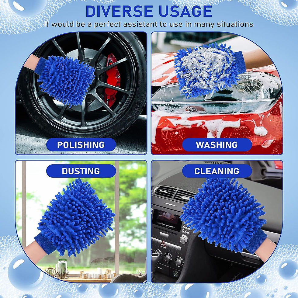 Thumbnail: 2 PCS Wash Cloths Car Cleaning Supplies Microfiber Towels Brush Wheel Detai..