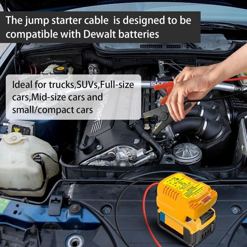 Thumbnail: Jump Leads Clamps for Dewalt 20 V 60 Battery Starter, Automotive Booster Ca..