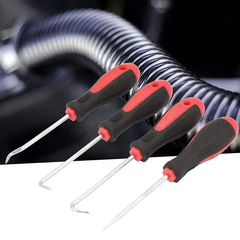 Thumbnail: 4Pcs Car Oil Seal Screwdriver Set Hose Removal Hook Set O-ring Seal Gasket Pick