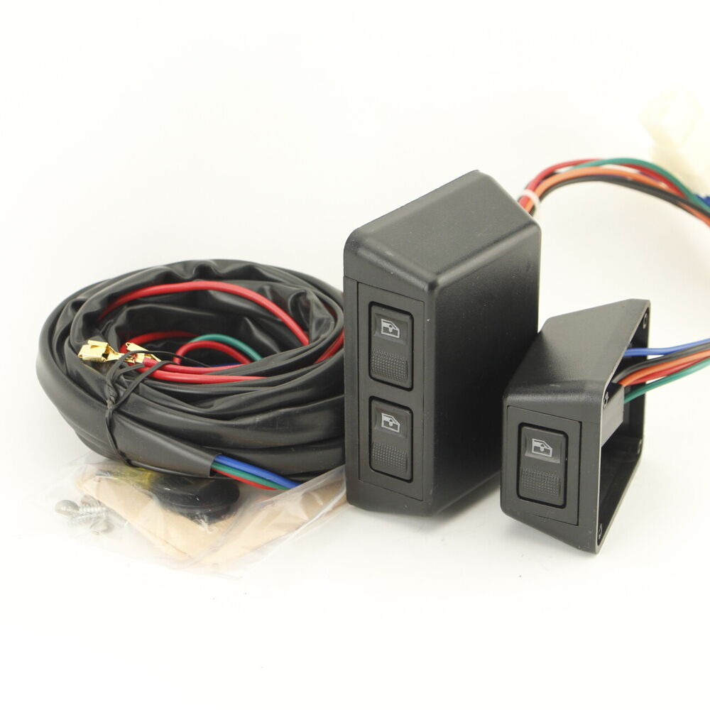 Universal 3 Rocker Switch Kit Door Lock Power Windows 12V for Front Two Doors
