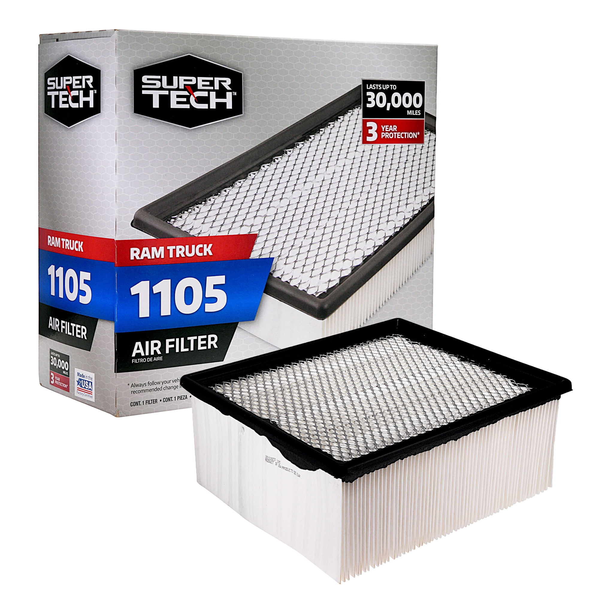Super Tech 1105 Engine Air Filter, Replacement for Chrysler and Ram Truck F..