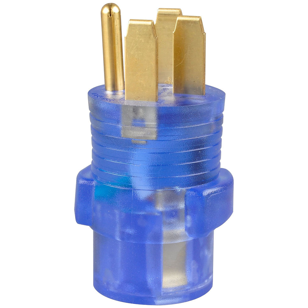 Thumbnail: Auto Drive 50 to 30-Amp Universal RV Power Adapter with Light, Clear Blue, ..