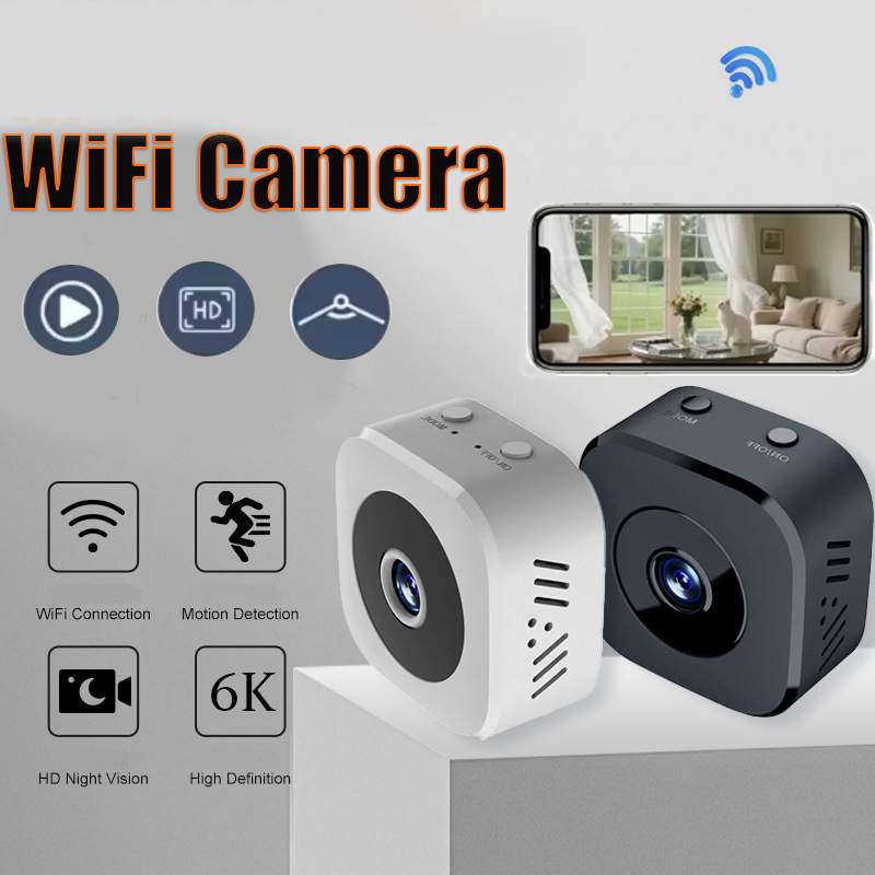 6K HD Mini WiFi Surveillance Security Camera with Two-Way Audio Motion Detection
