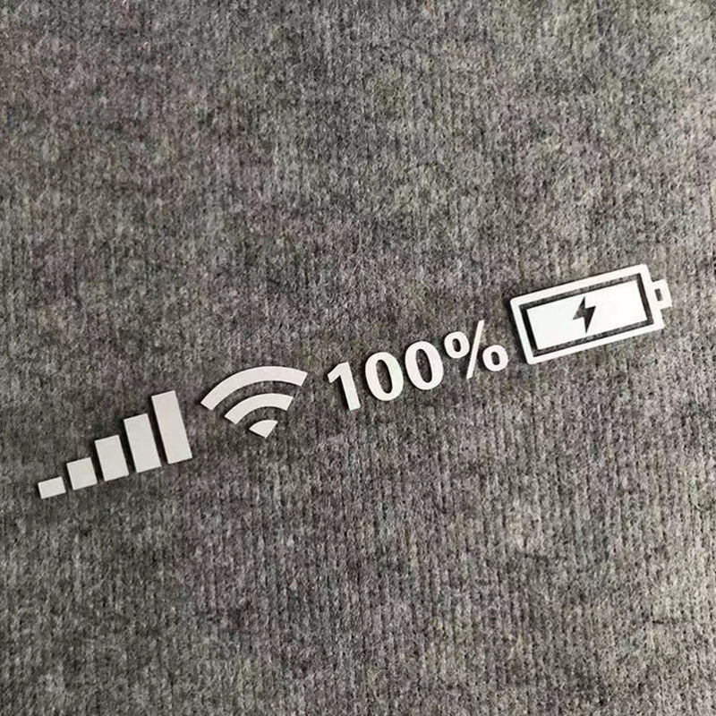 Thumbnail: 100% Wifi Battery Level Signal Car Vinyl Reflective Stickers Decals Decor White/