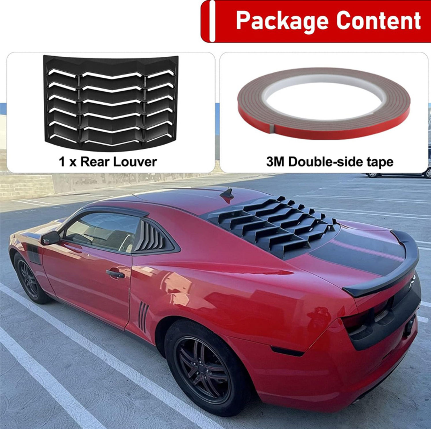 Rear Window Louvers for Chevrolet Chevy Camaro 2010 - 2015 ABS Windshield Sun Sh