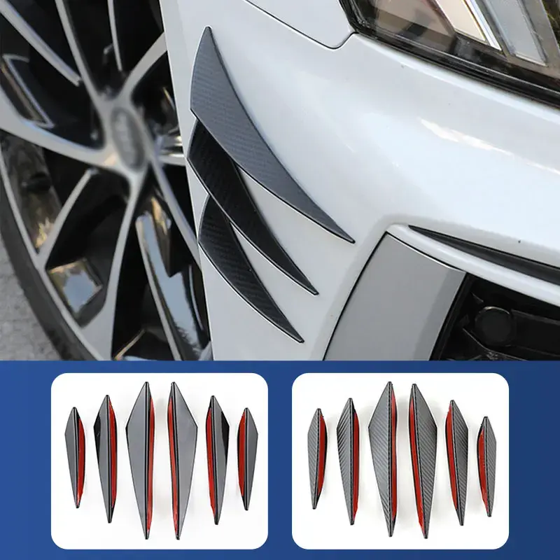 Thumbnail: SEAMETAL 6pcs/Set Universal Front Bumper Lip Diffuser Splitter Fins Body Spoiler