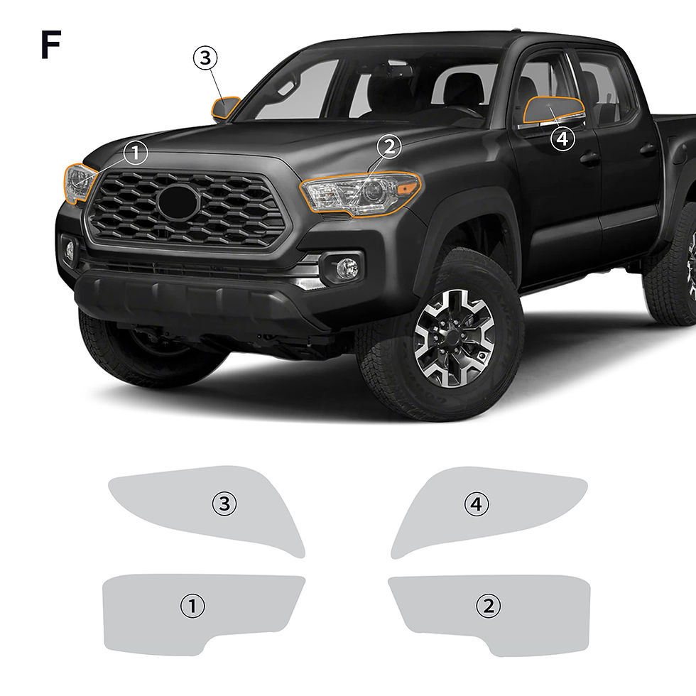 Thumbnail: Headlight Rearview Mirror Protective Film for Toyota Tacoma 2016-2022 2023 Anti-