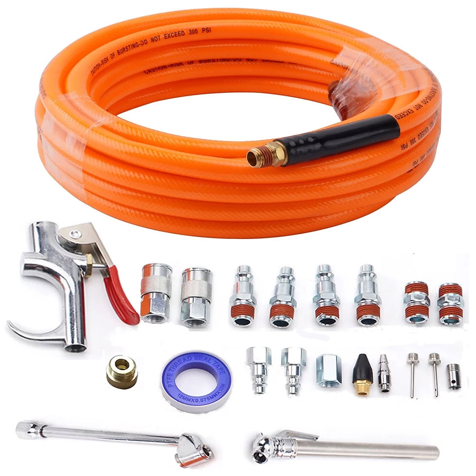 Thumbnail: Air Compressor Kit, 3/8 inch X 25 ft PVC Hose, Air Tool Accessories, 1/4 in..