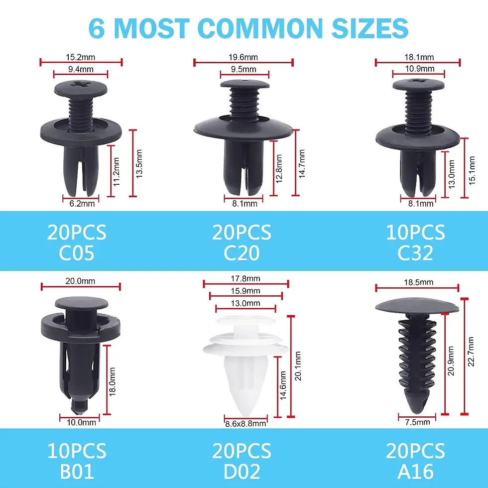 Thumbnail: Car Bumper Retainer Clips Plastic Rivets Cable Ties Fastener Remover Kit Auto Fe