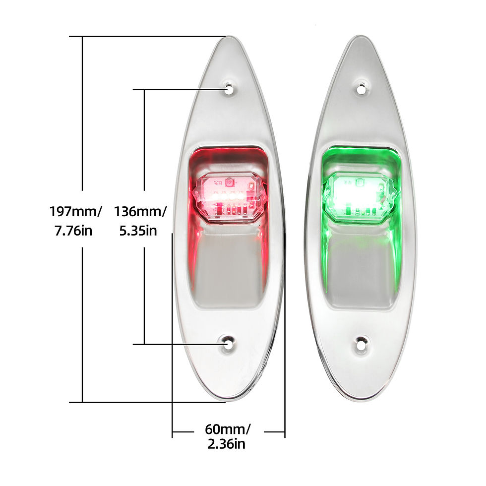 Thumbnail: Red Green Navigation Light Stainless Steel Marine Navigation Lamp LED Side Light