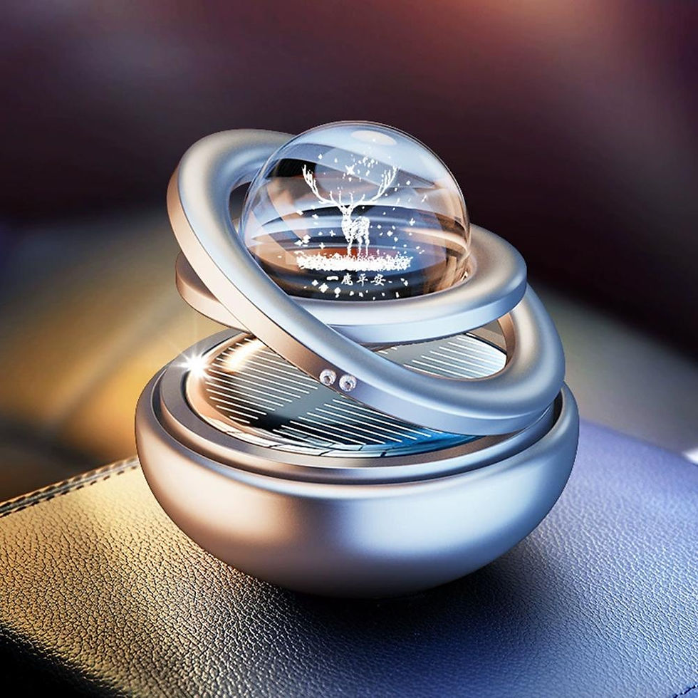 Thumbnail: Car Solar Aromatherapy Ornaments Car Double Suspended Crystal Ball Rotating Arom