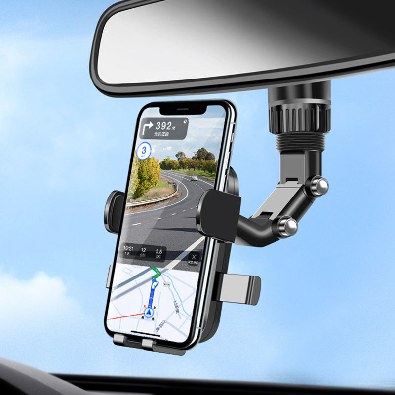 NewRearview Mirror Phone Holder For Car 360° Rotating Phone Mount GPS Holder Uni
