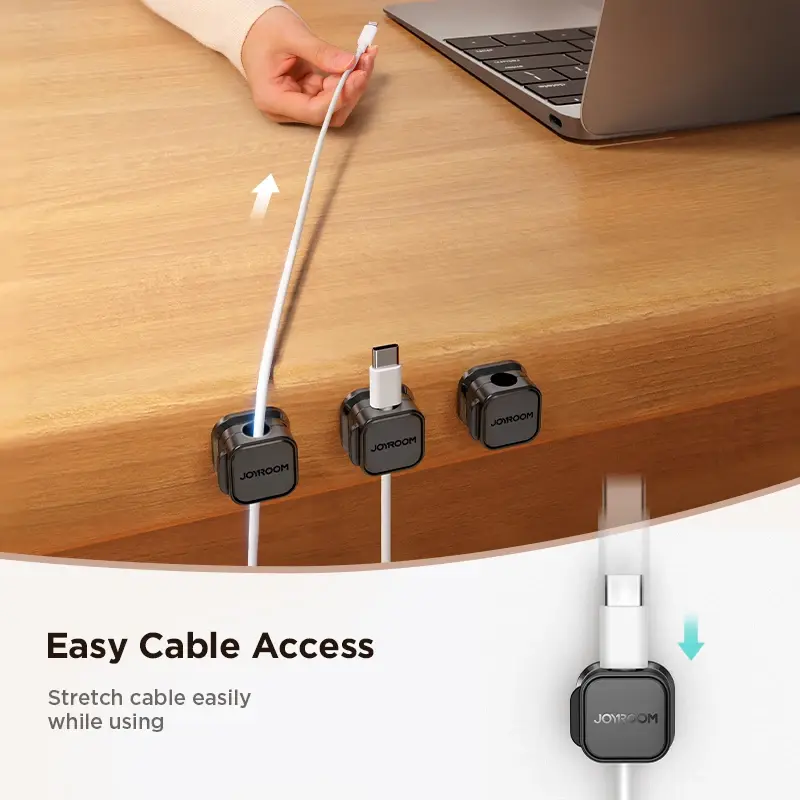Thumbnail: Joyroom 3/6/12PCS Magnetic Cable Organizer Adhesive Phone Cable Clip Desktop Cor