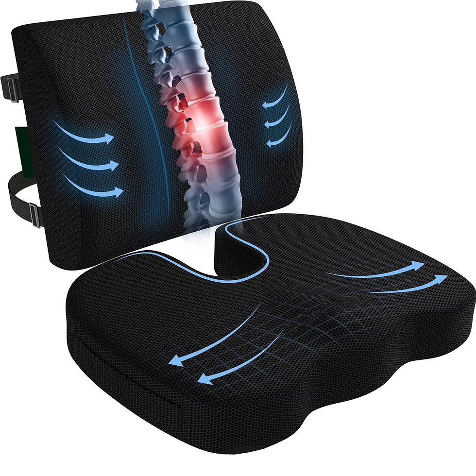 Thumbnail: Seat Cushion and Lumbar Support Pillow for Office Chair, Memory Foam Car Seat Cu