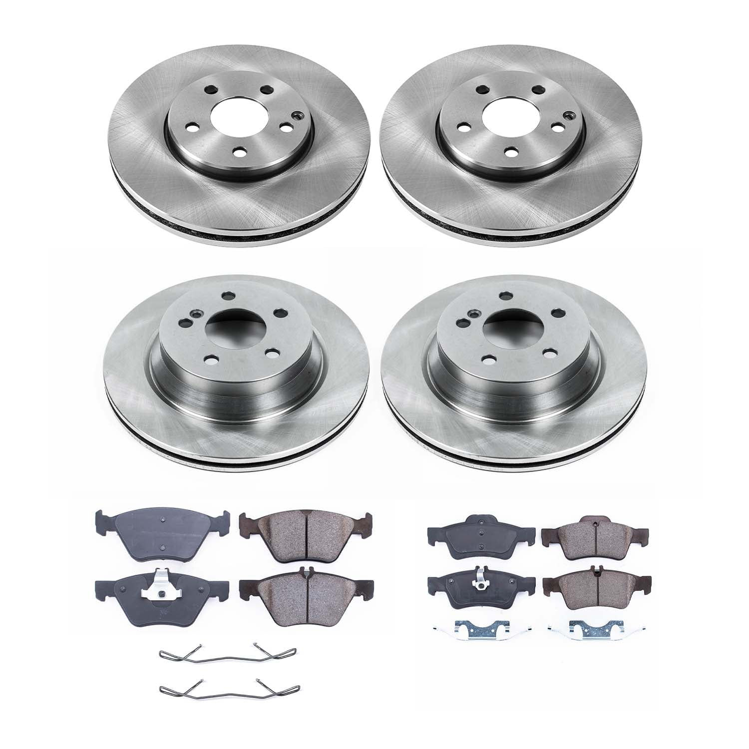 Ultimate Brakes Front and Rear Ceramic Brake Pad and Rotor Kit with Hardwar..