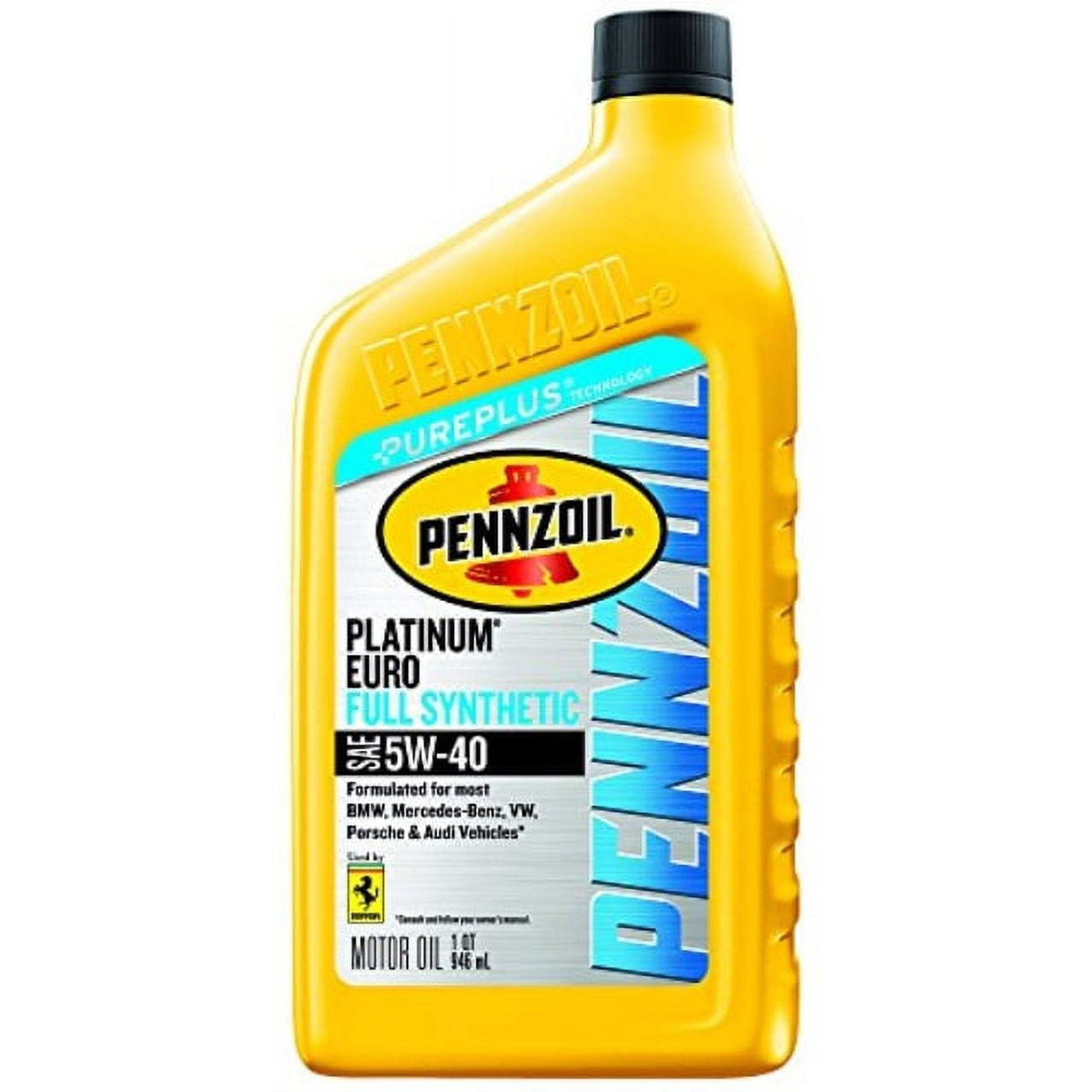 Pennzoil Platinum Euro SAE Full Synthetic Motor Oil 5W-40, 1 Quart - Pack o..