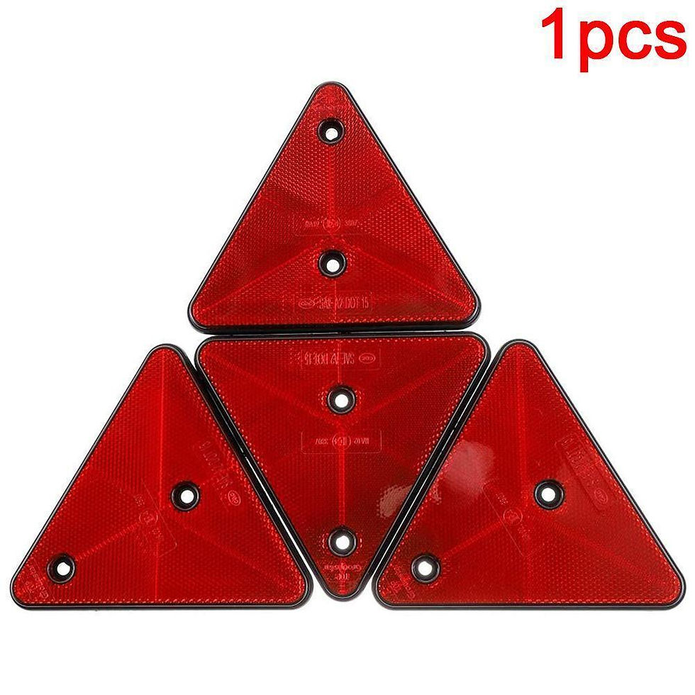 Thumbnail: Red Rear Reflectors Triangle Reflective for Gate Posts Safety Reflectors Screw F