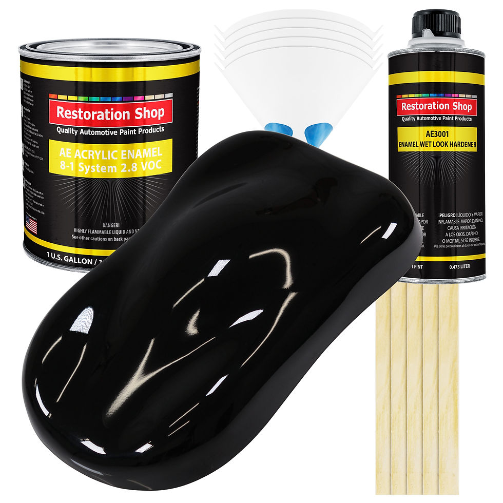 - Super Gloss Jet Black Acrylic Enamel Auto Paint, Complete Gallon Paint Kit, Si