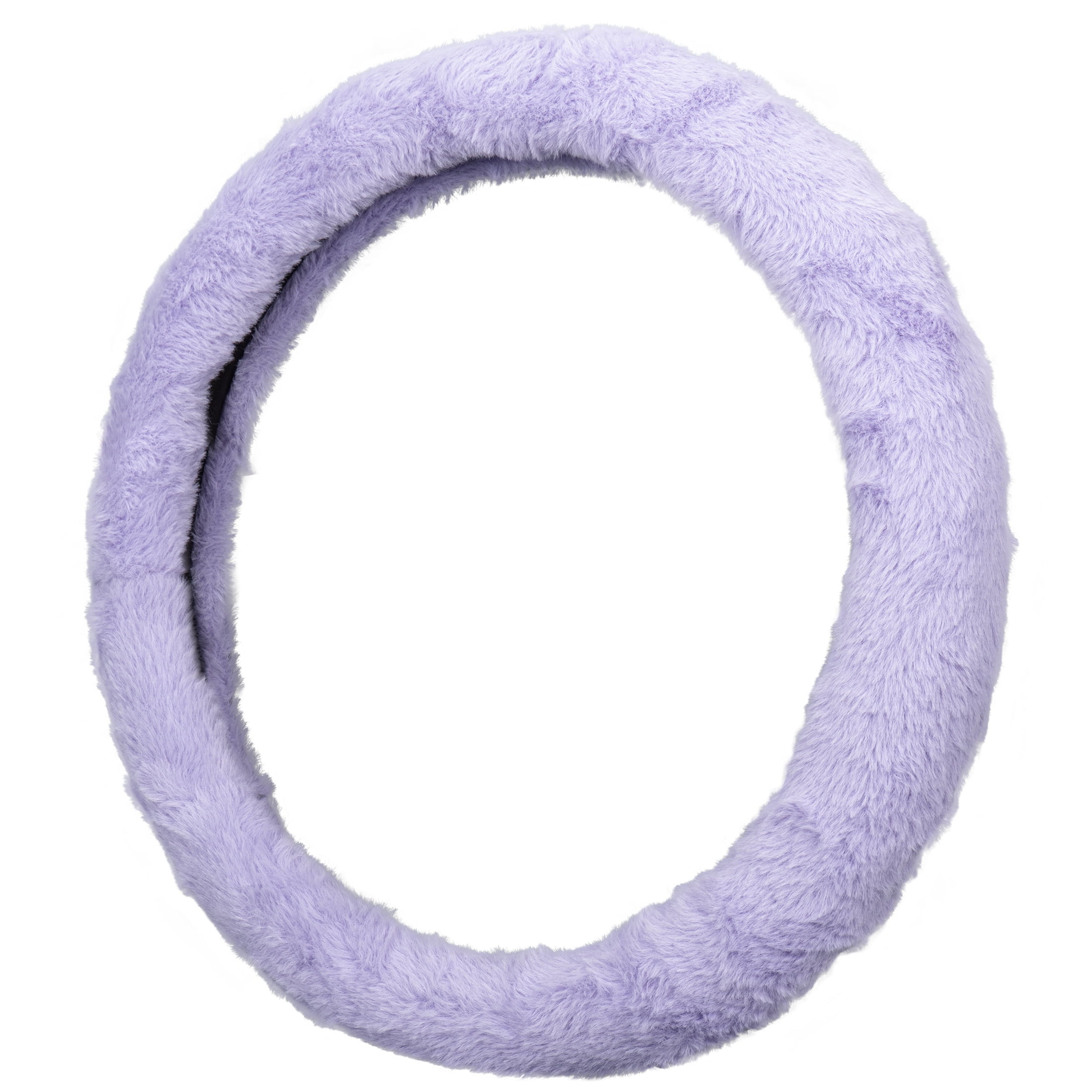 Auto Drive Lavender Faux Fur Memory Foam Universal Steering Wheel Cover