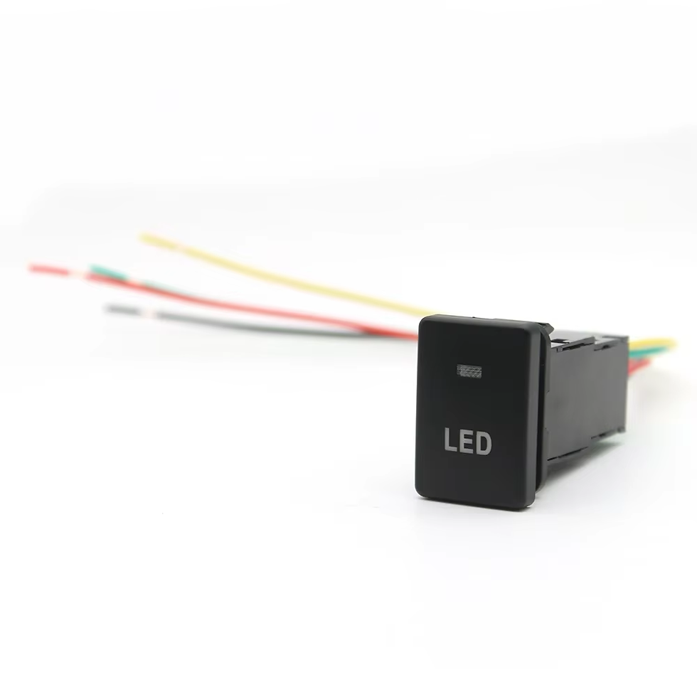 Thumbnail: Car Orange LED Light fog lamp Radar Folding mirror Music Switch Button For Toyot