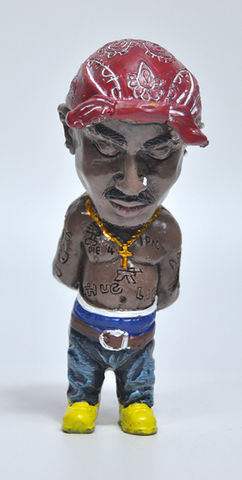 Thumbnail: Car Ornaments Hip Hop Rapper 2pac Tupac Figure Resin Art Mini Doll for Office Ca