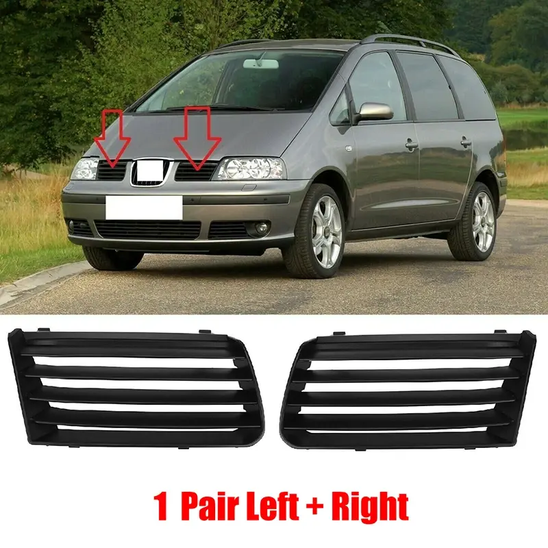 Thumbnail: Car Front Left Right Upper Bumper Radiator Grille Black Plastic 7M785365301C 7M7