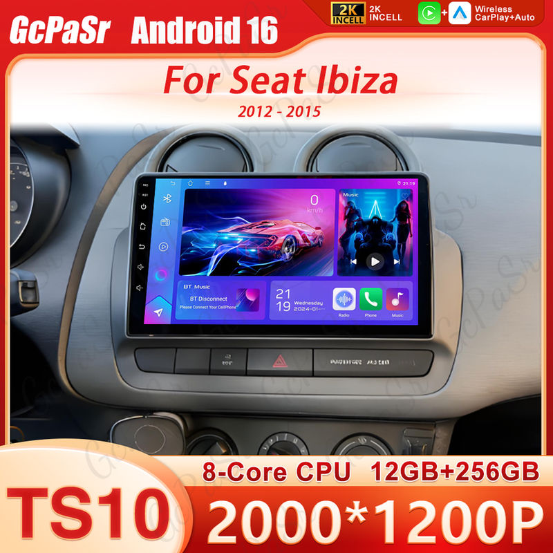 Car Radio For Seat Ibiza 2012 - 2015 2K QLED Android 16 Multimedia Video Player