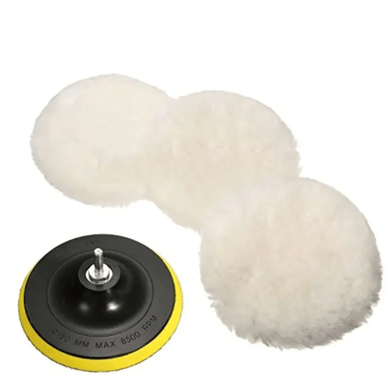 Thumbnail: 5Pcs Universal Car Polish Pad 3/4/5/6 inch Soft Wool Machine Waxing Polisher Car