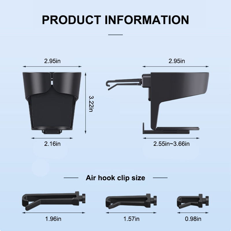 Thumbnail: SEAMETAL Car Cup Holder Air Vent Outlet Drink Coffee Bottle Hanging Holder Unive