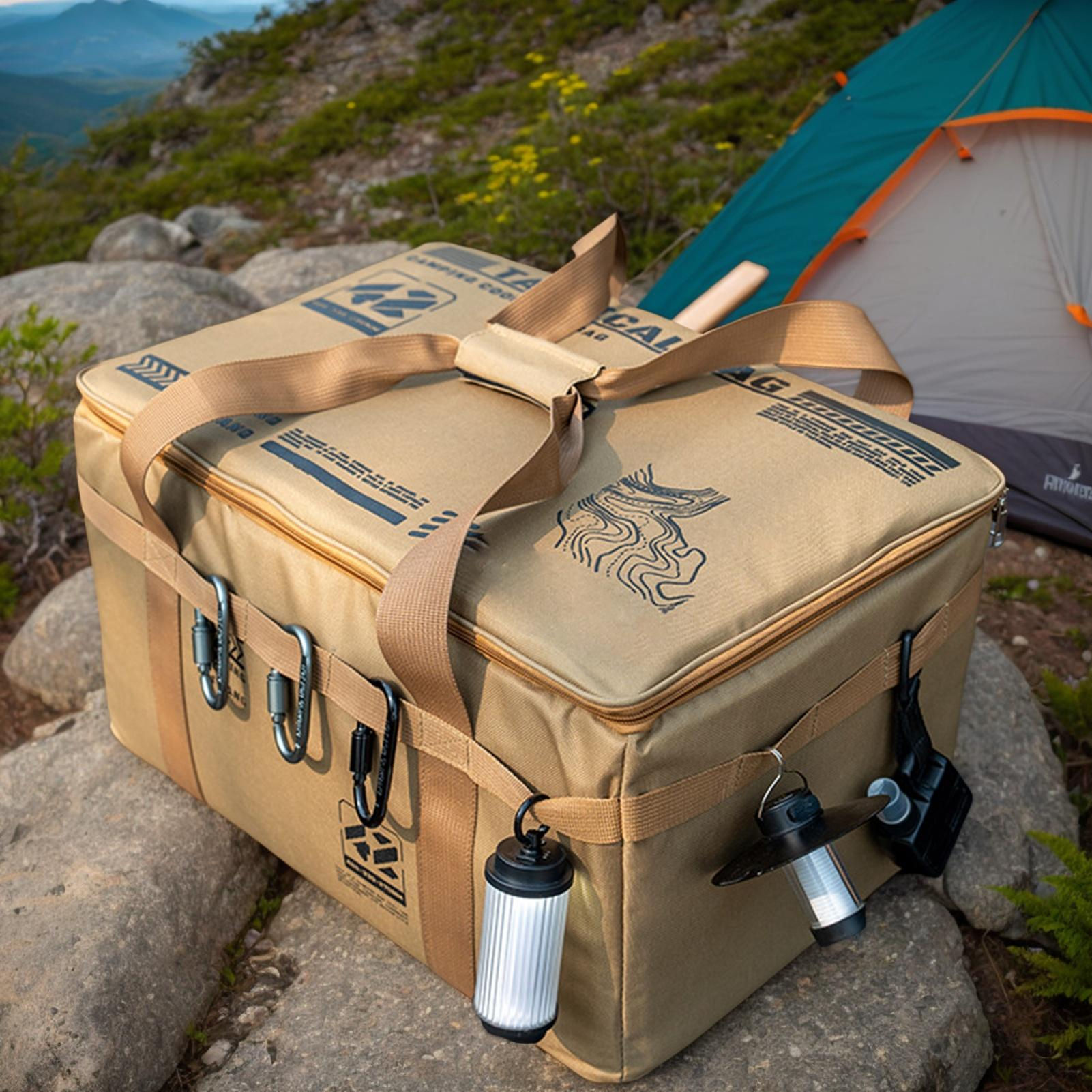 Camping Storage Bag Camping Cookware Organizer Tote Bag 30L Utility Duffel Folda
