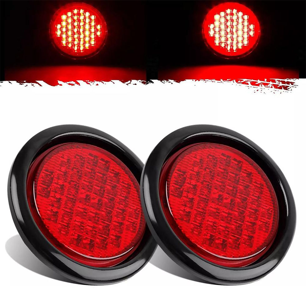 Thumbnail: 1/2PCS 12V 24V 16 LED 4" Round Rear Tail Lights Turn Signal Brake Stop Reverse L